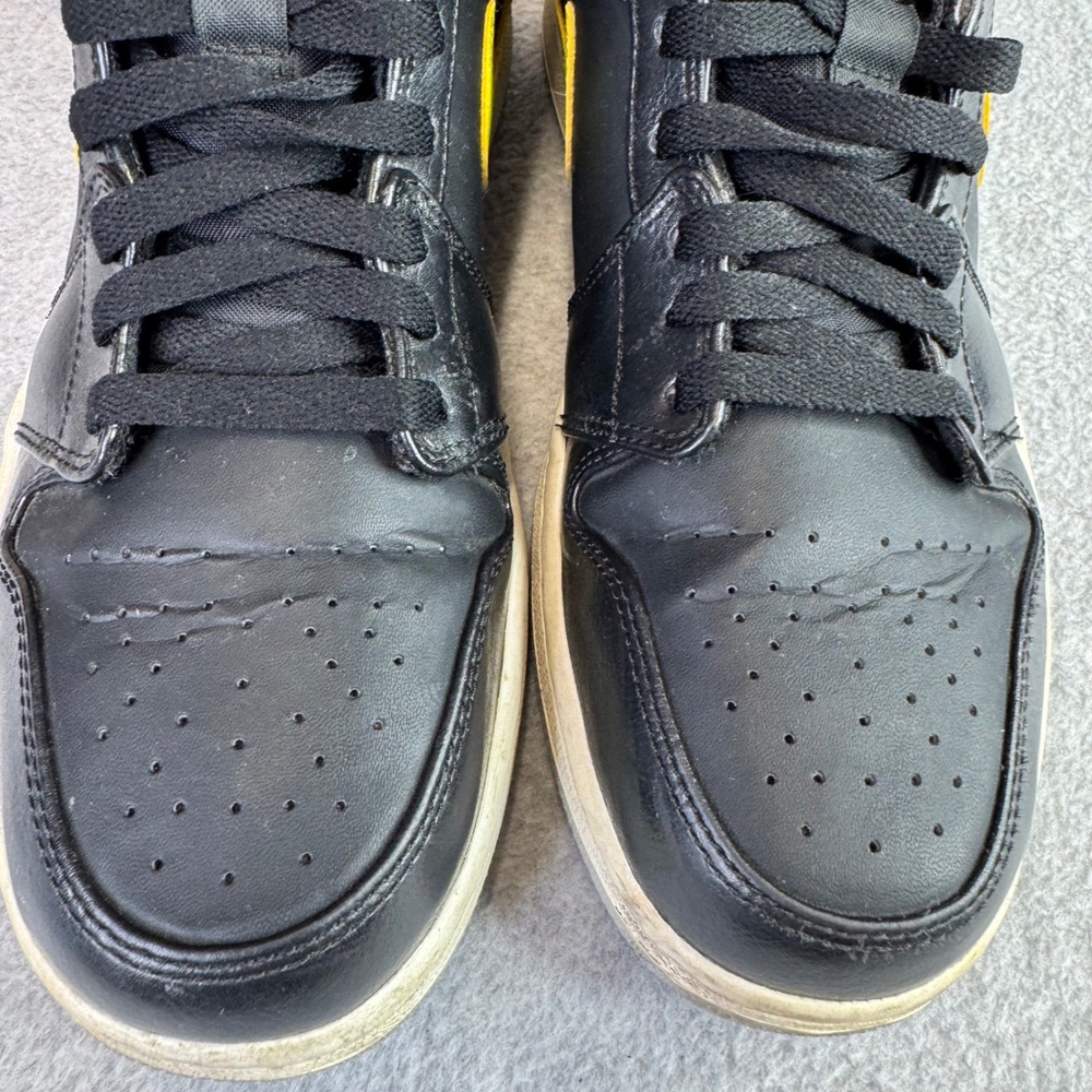 Jordan Air Jordan 1 Mid Retro Mens Size 9 Black Yellow 554724-070 Sneakers - Picture 5 of 12